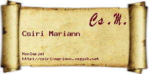 Csiri Mariann névjegykártya